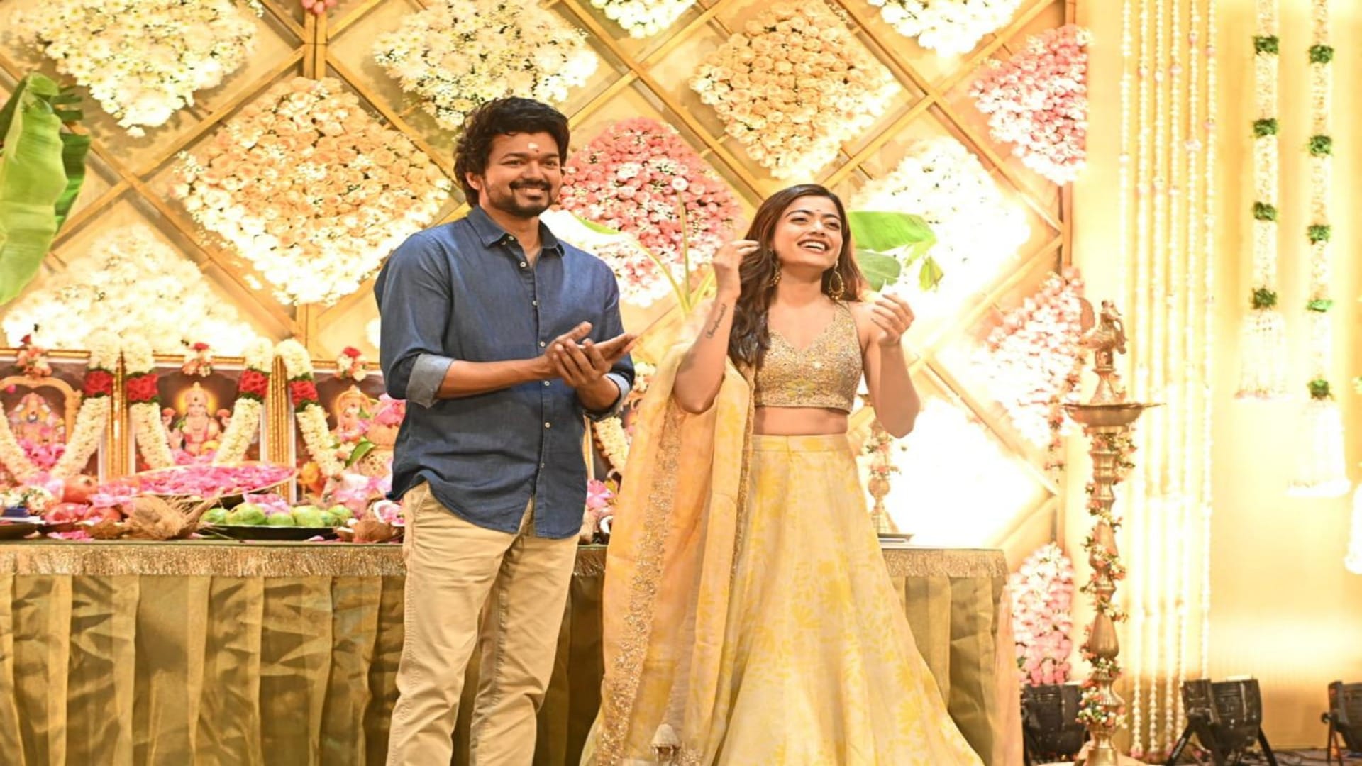 Thalapathy66: rashmika mandanna started the shooting of her second Tamil film see exclusive photos of actress with actor vijay