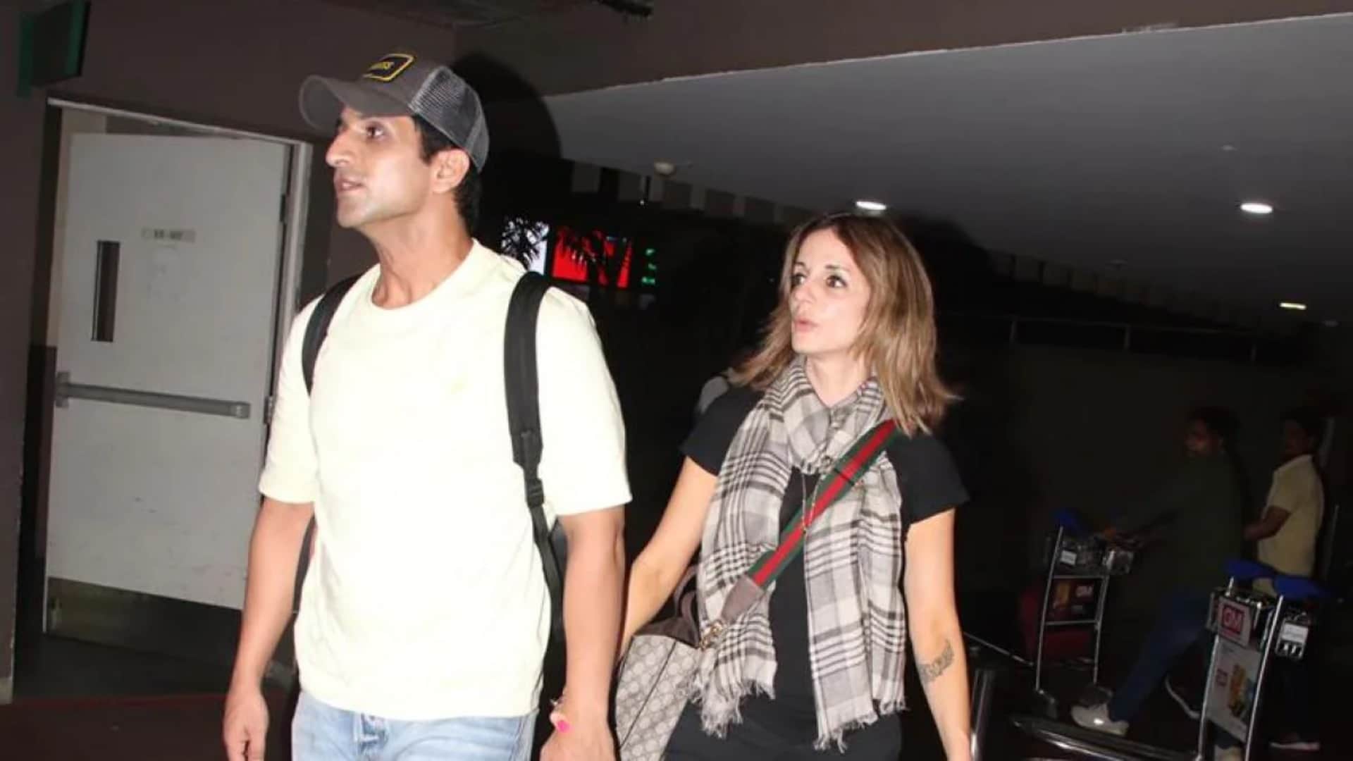 Social media: Sussanne Khan was spotted with Arslan Goni at airport fans asked competition chal raha hai kya?