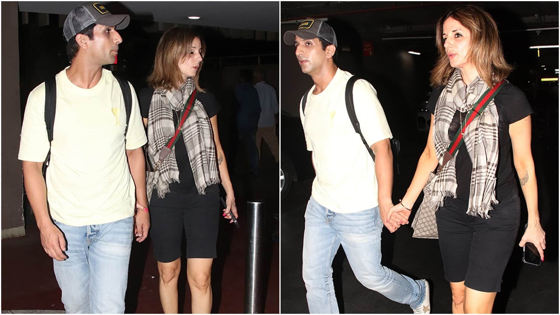 Social media: Sussanne Khan was spotted with Arslan Goni at airport fans asked competition chal raha hai kya?