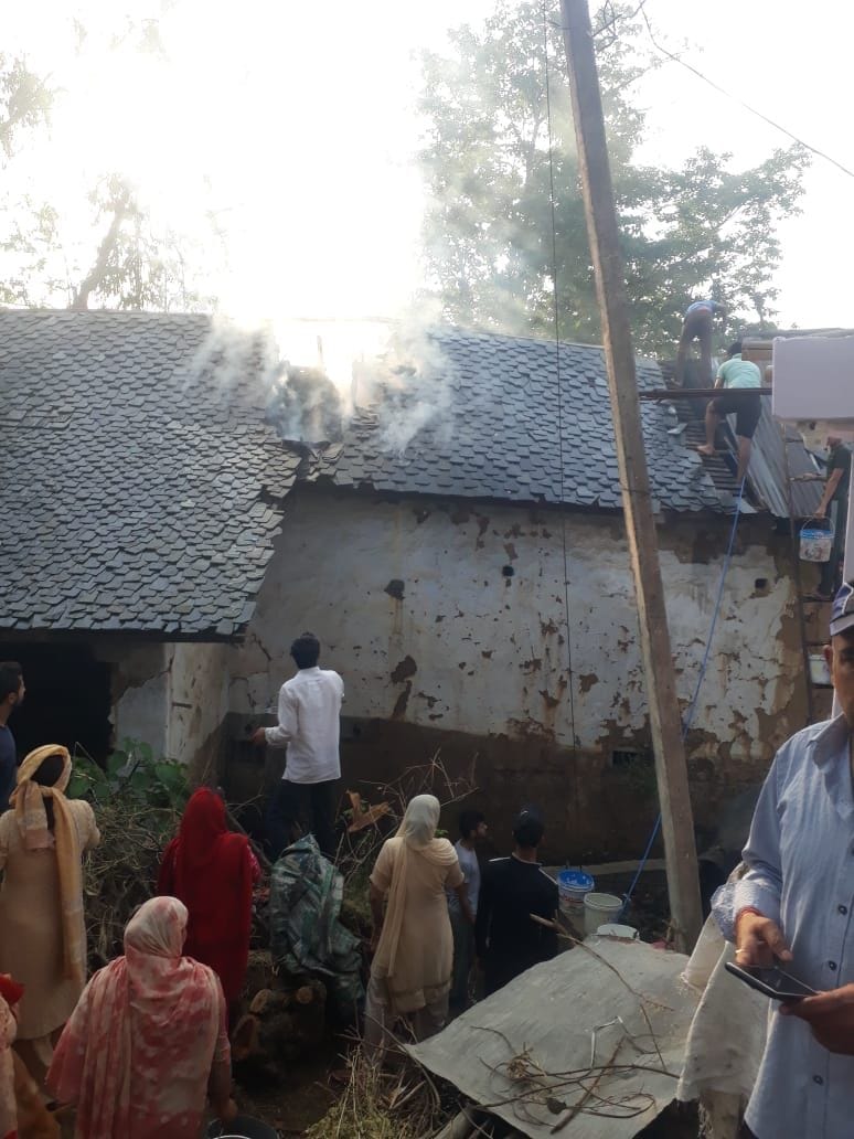 Two-storey slate-collar house burnt to ashes in Garli