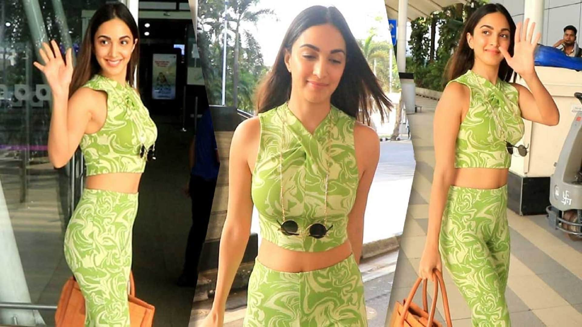 kiara advani at airport in green co ord set are so affordable perfect for summer outing