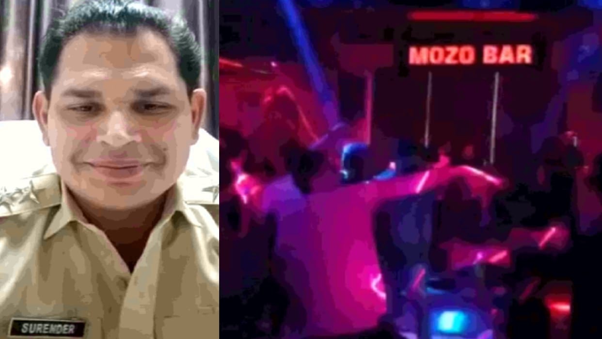 Gurugram chowki incharge create scene in mojo pub after getting intoxicated dance alot then tried to take away girl from club