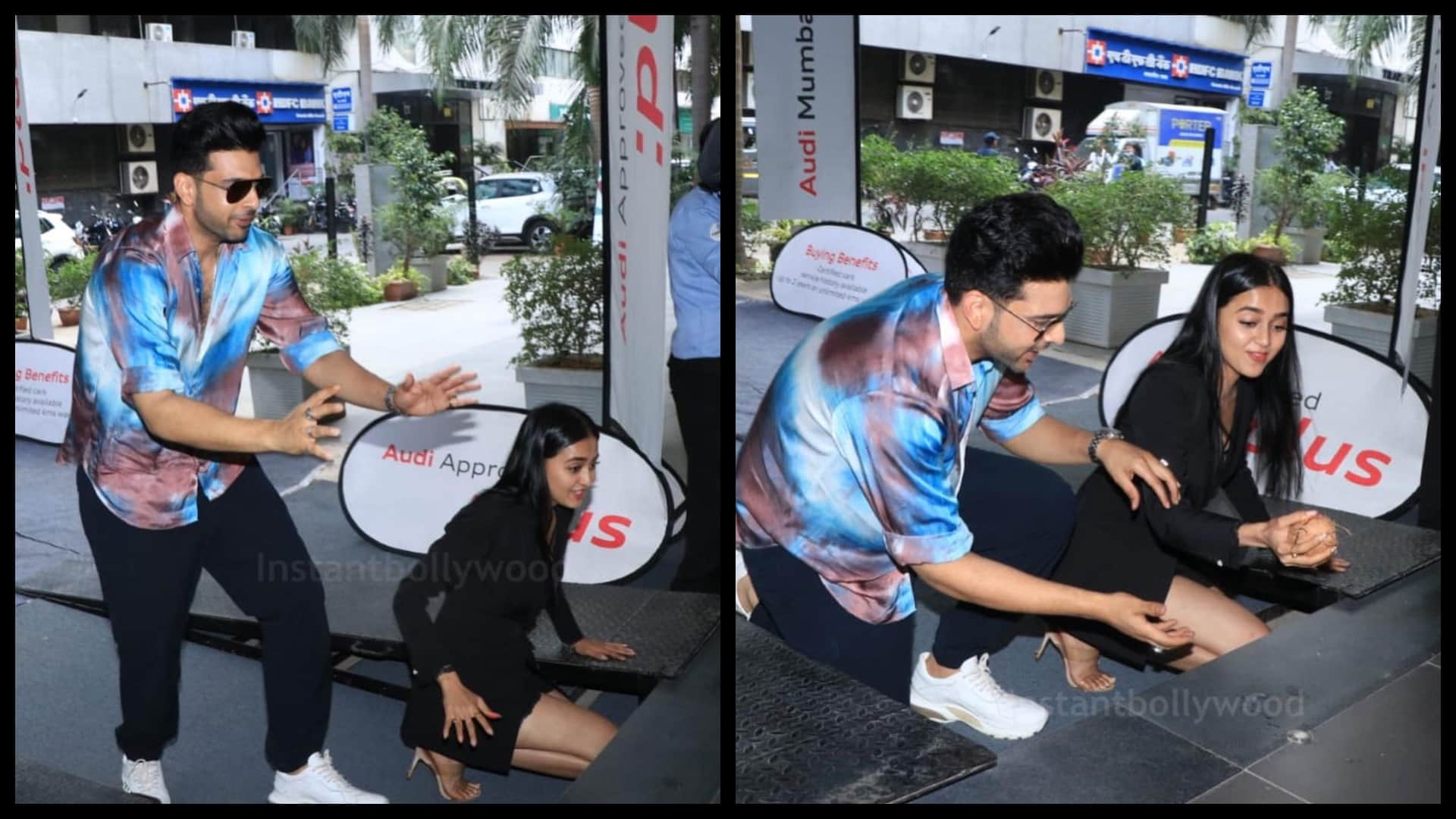 Big boss 15 winner and naagin 6 fame tejasswi prakash was not able to crack a coconut with the help of boyfriend karan kundra