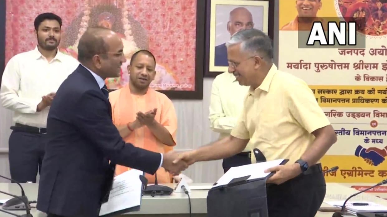 UP Government hands over Ayodhya airport land lease agreement to Airport Authority of India.