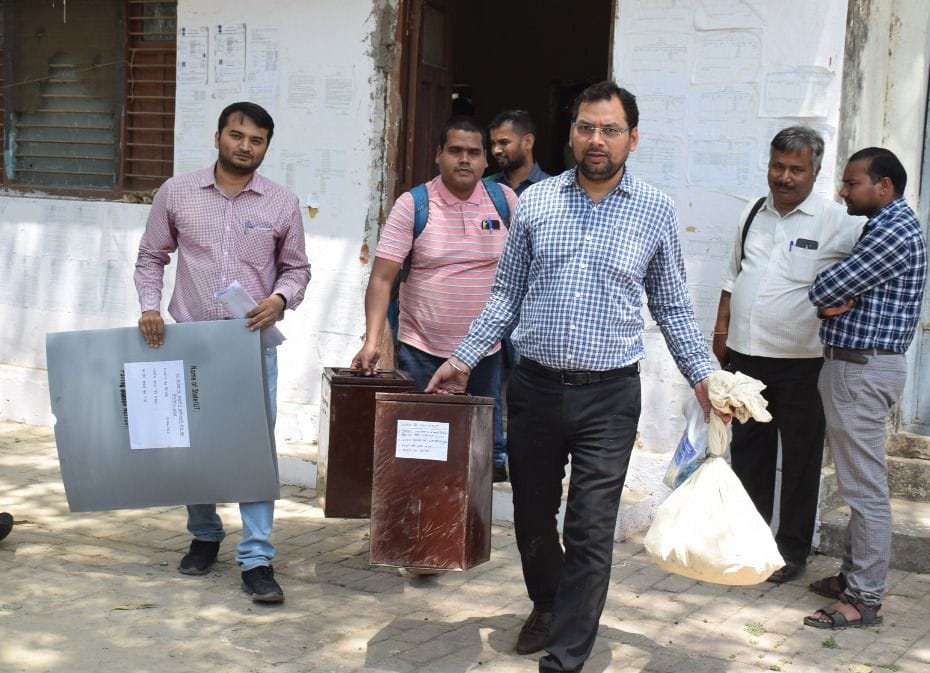 Polling parties left from afeem Kothi for MLC elections