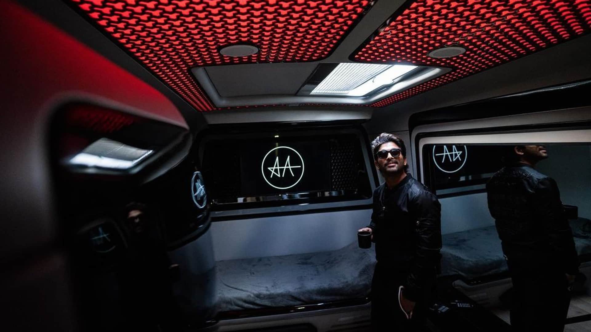 allu arjun birthday look at luxury vanity van of pushpa star  see inside photos