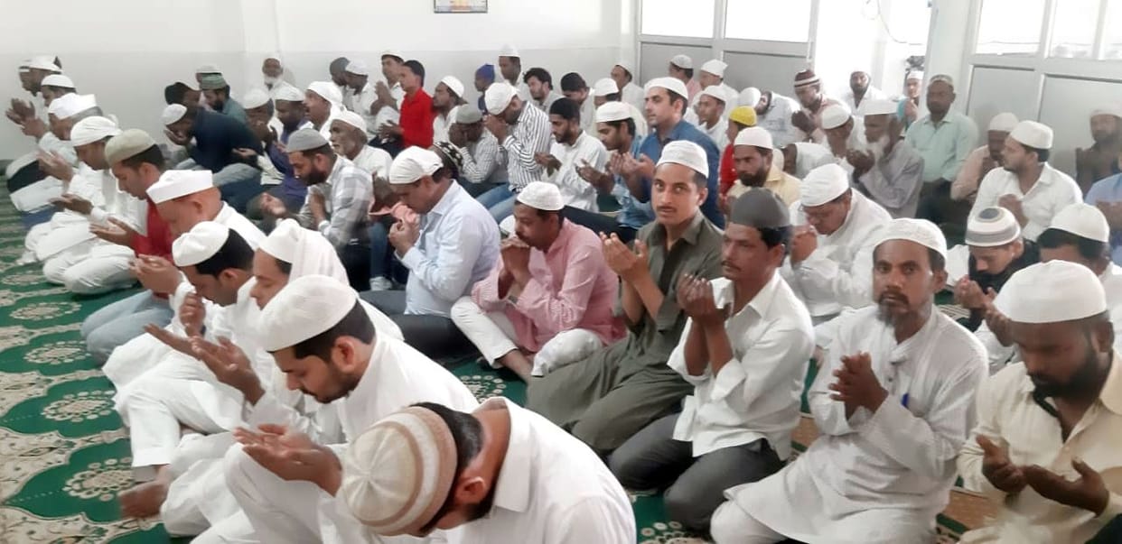 Crowds gathered at mosques on the first Friday of Ramadan