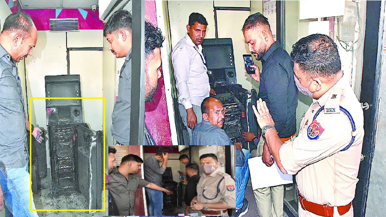 Crime News: crooks have looted ten lakh rupees from ATM near police chowki in Meerut