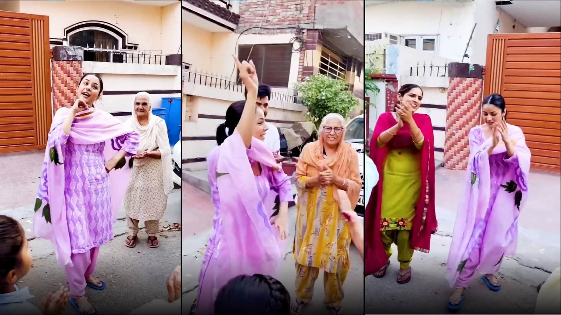 shehnaaz gill giddha dance with neighbors fans says my old gill is back