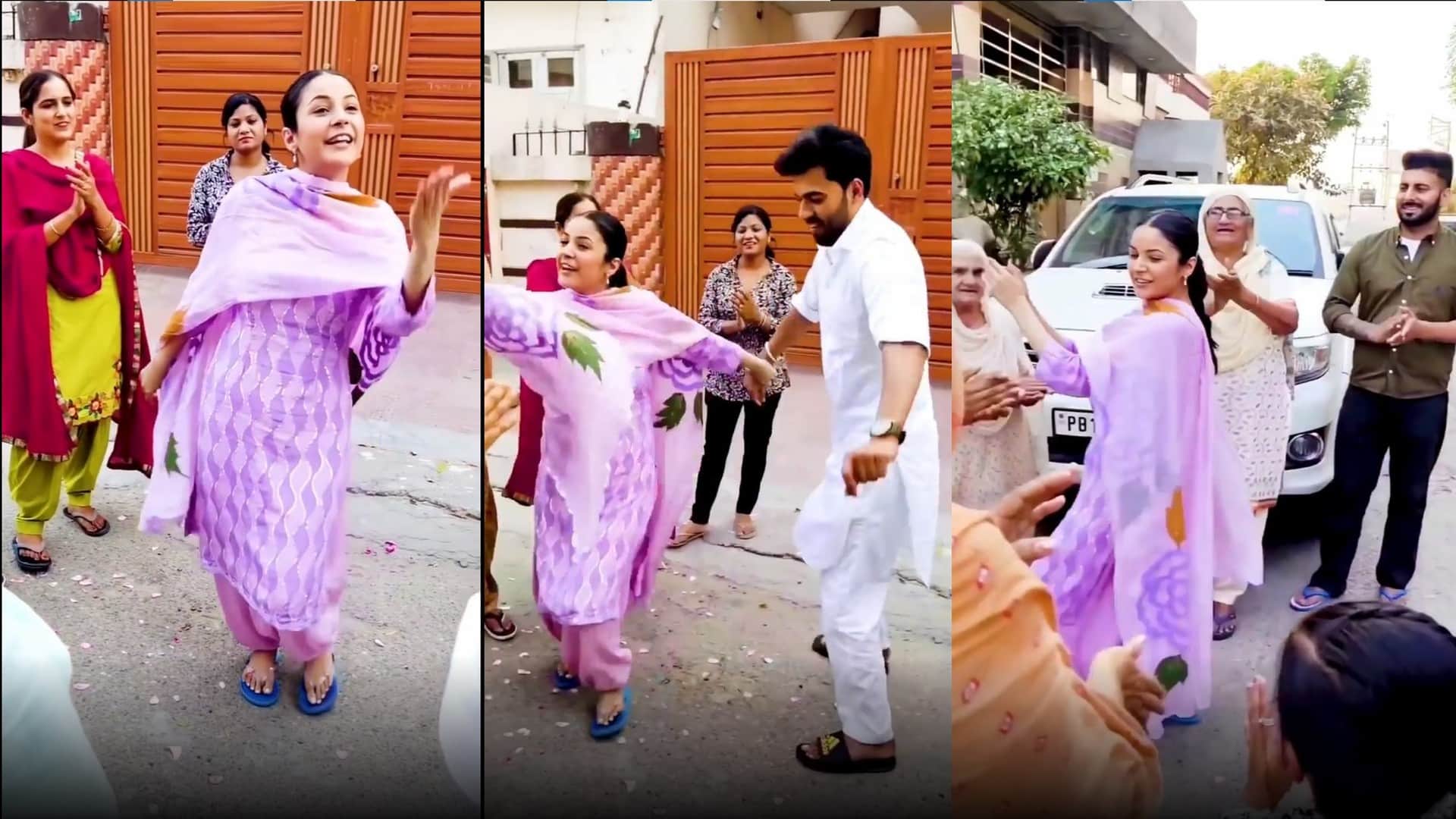 shehnaaz gill giddha dance with neighbors fans says my old gill is back