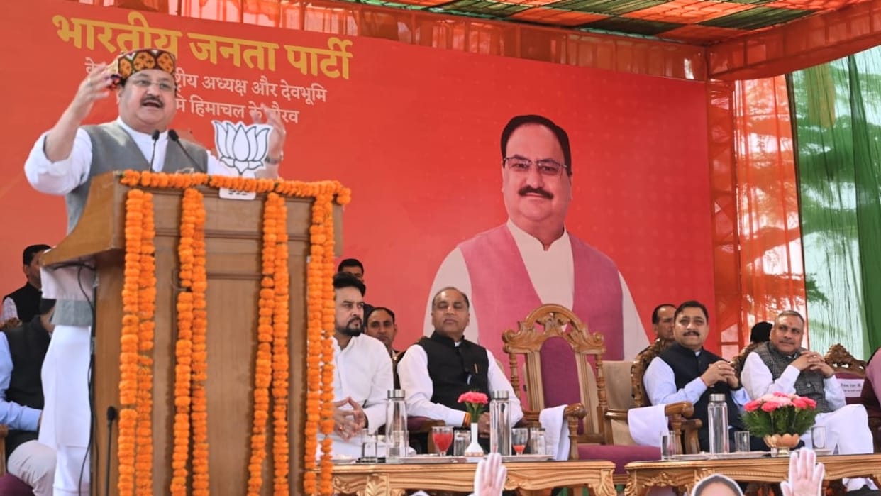 BJP rashtriya adhyaksh JP Nadda Road show in Shimla Himachal Pradesh