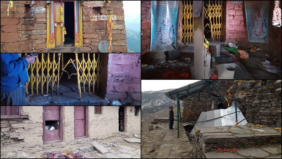 doors of rudranath temple and priest residence found broken in gopeshwar