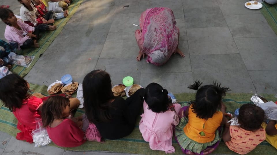 Kanya Pujan on Durga Ashtami in Chandigarh