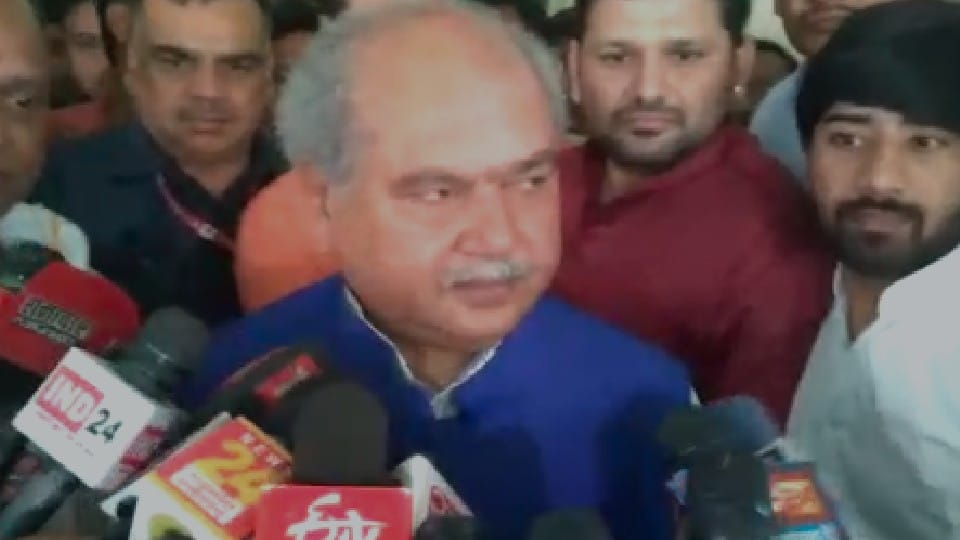 Narendra Singh Tomar in Gwalior: Said - Sanjay Raut's allegations are false, law will take its own course on those who do wrong