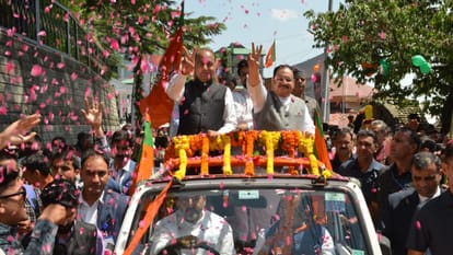 BJP rashtriya adhyaksh JP Nadda Road show in Shimla Himachal Pradesh
