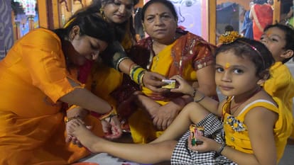 Mahaashtami: The tableaus of Mahagauri, the eighth form of Maa Durga, adorned in temples