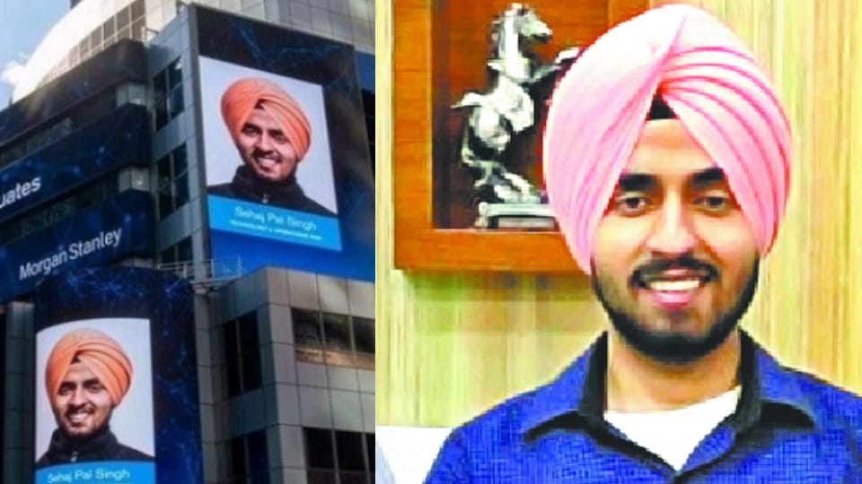 Picture of Ludhiana Boy Sahajpal Singh displayed on Times Square of New York