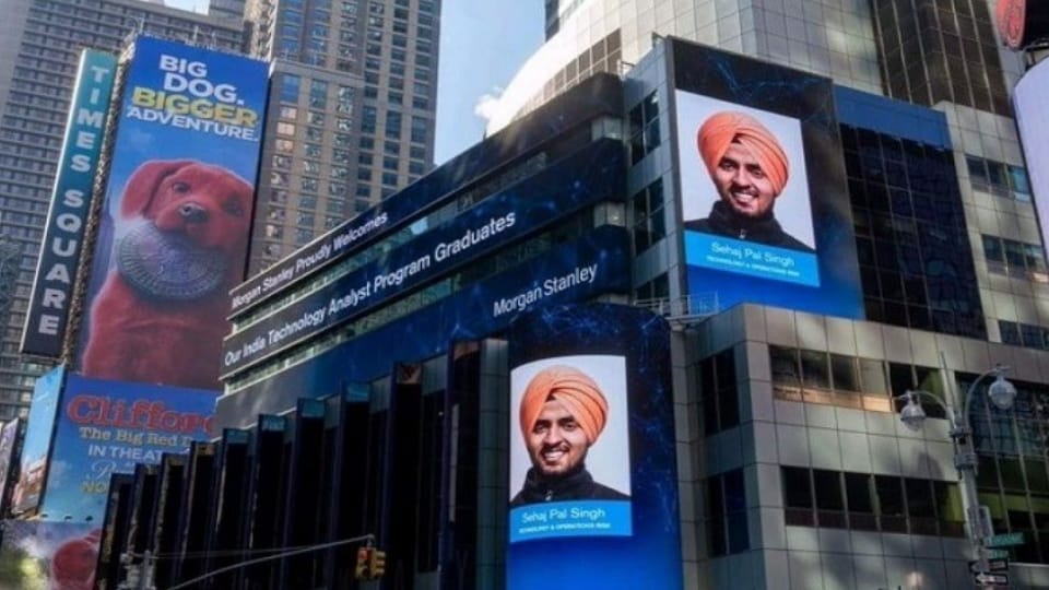 Picture of Ludhiana Boy Sahajpal Singh displayed on Times Square of New York