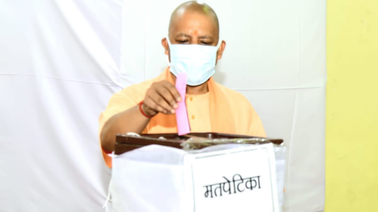Yogi Adityanath casts his vote as Gorakhpur city MLA for Legislative Council elections
