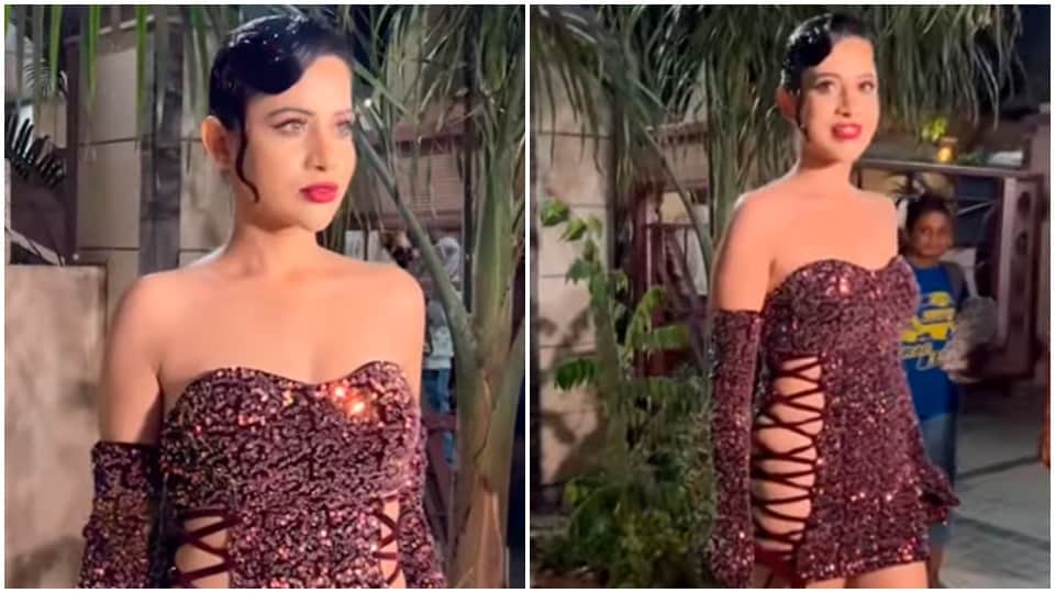 Urfi Javed was seen wearing a dress made of glass pieces video viral ons social media