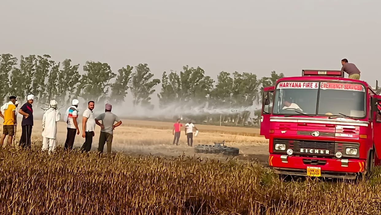 Ten acres of wheat and 26 acres of residue burnt