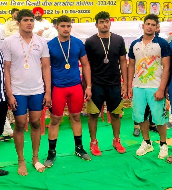 Sahil won gold medal in State Wrestling Championship
