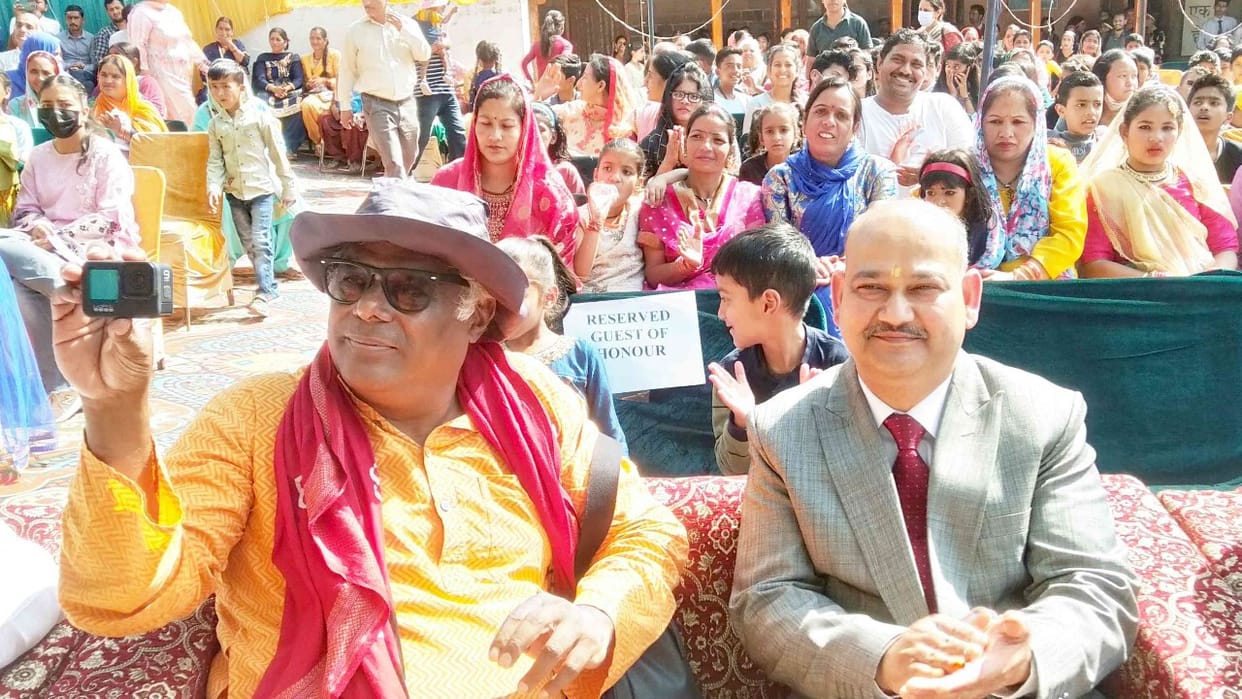 Bollywood actor Ashish Vidyarthi at friend home in solan himachal pradesh