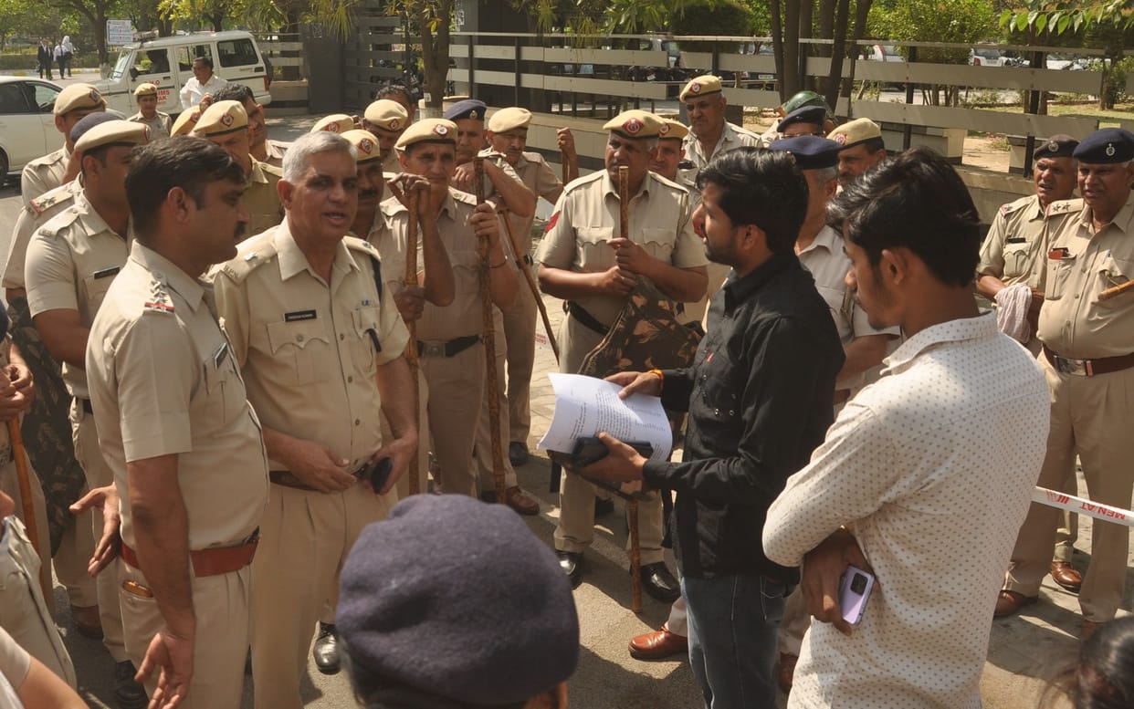 Cultural activities on stage, slogans of protesters resonated outside