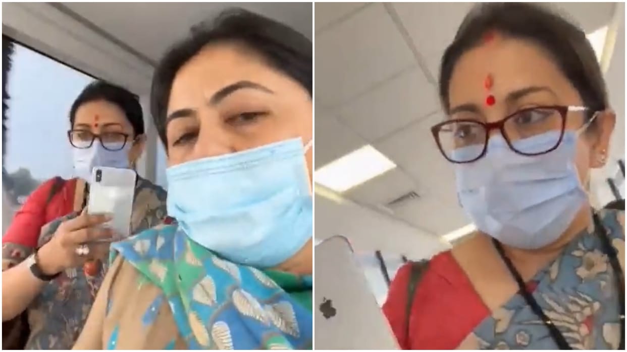 Mahila Congress Netta Dsouza and Smriti Irani face off on fuel price hike during flight video goes viral