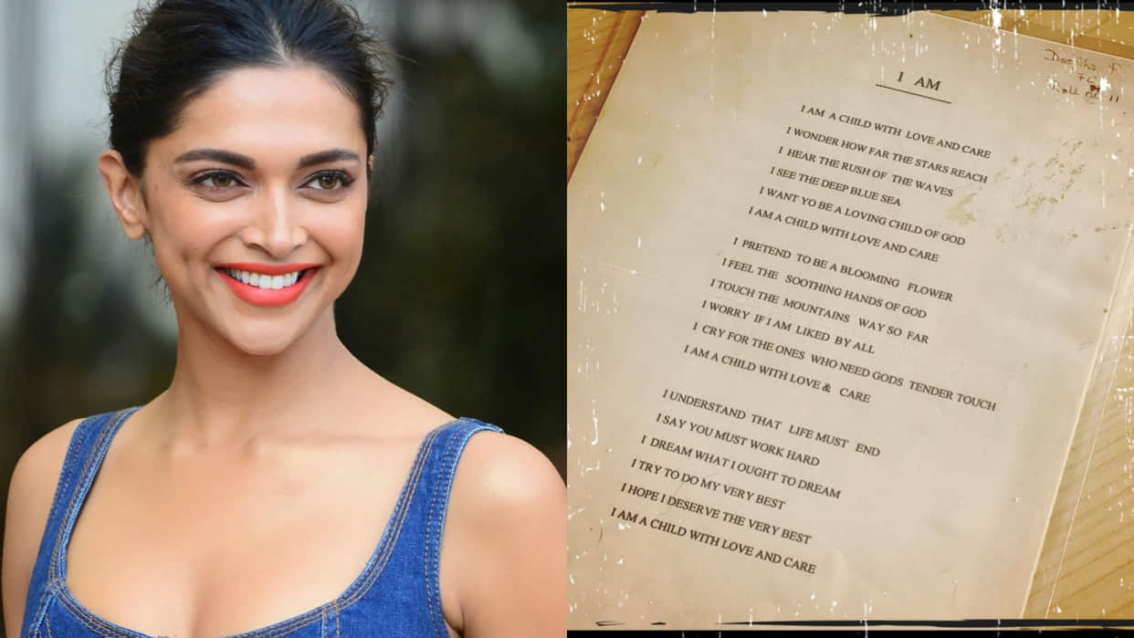 Deepika Padukone share the poem which she wrote in seventh standard when she was 12 years old