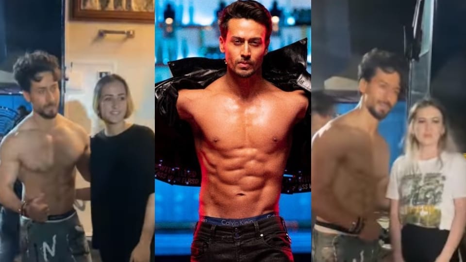 Tiger shroff poses shirtless with fans after shooting film fans say He looks damn tired