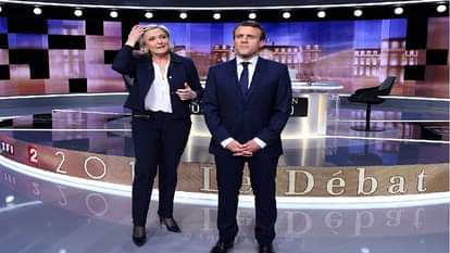France election 2022 : Marine Le Pen and  Emmanuel Macron