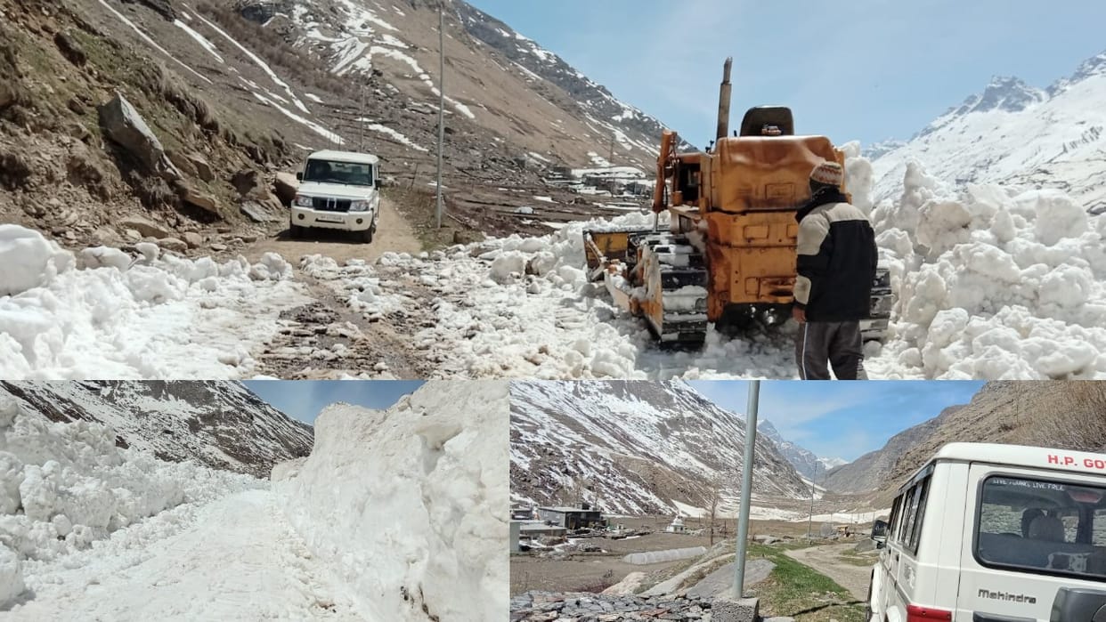 Koksar connected to Keylong road restored in lahaul spiti himachal pradesh
