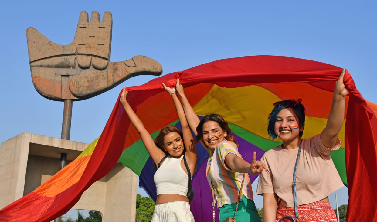 Pride walk on Sukhna Lake with open hand, transgenders put on Punjabi giddha