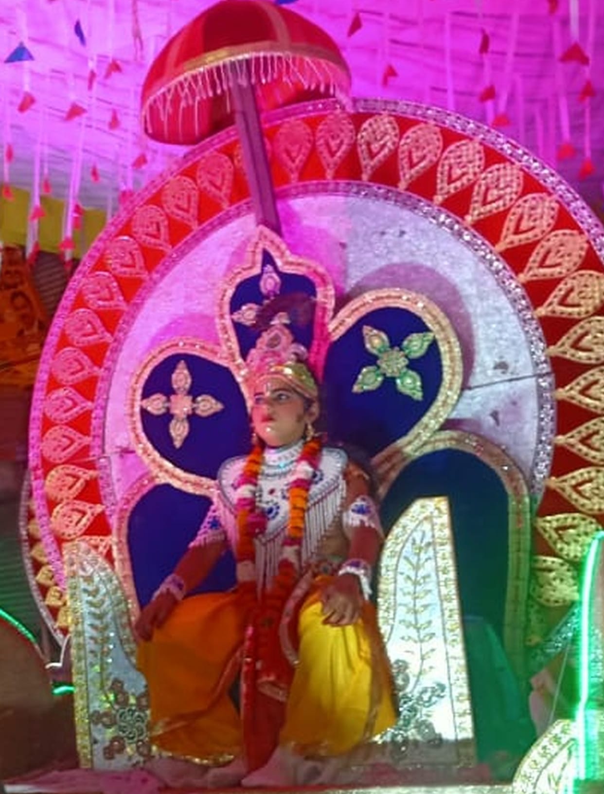 Flowers showered in the procession of Lord Rama