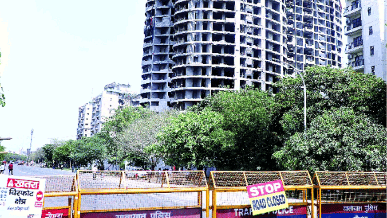 Noida Trial blast successful in Supertech twin tower clearing the way for building demolition on May 22