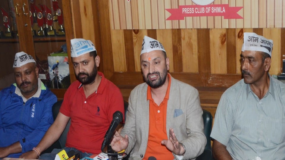 aam aadmi party spokesman gaurav sharma statement at shimla regarding assembly election