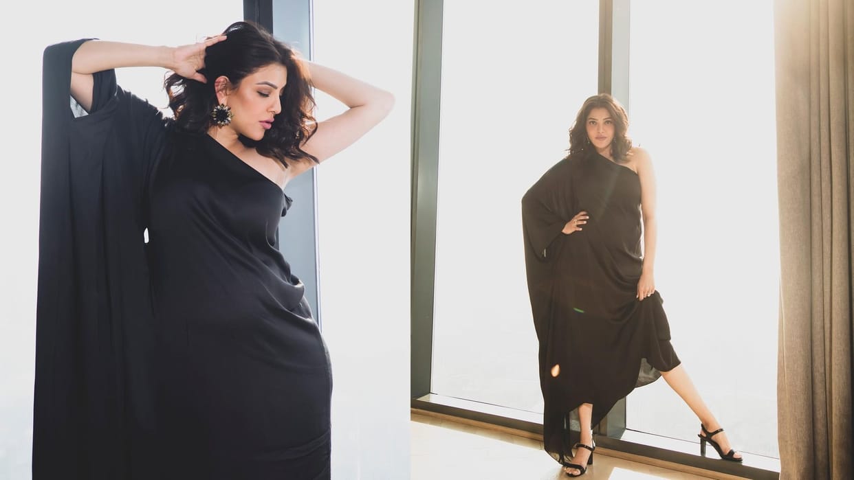 actress kajal aggarwal Glamorous picture shared in beautiful black dress