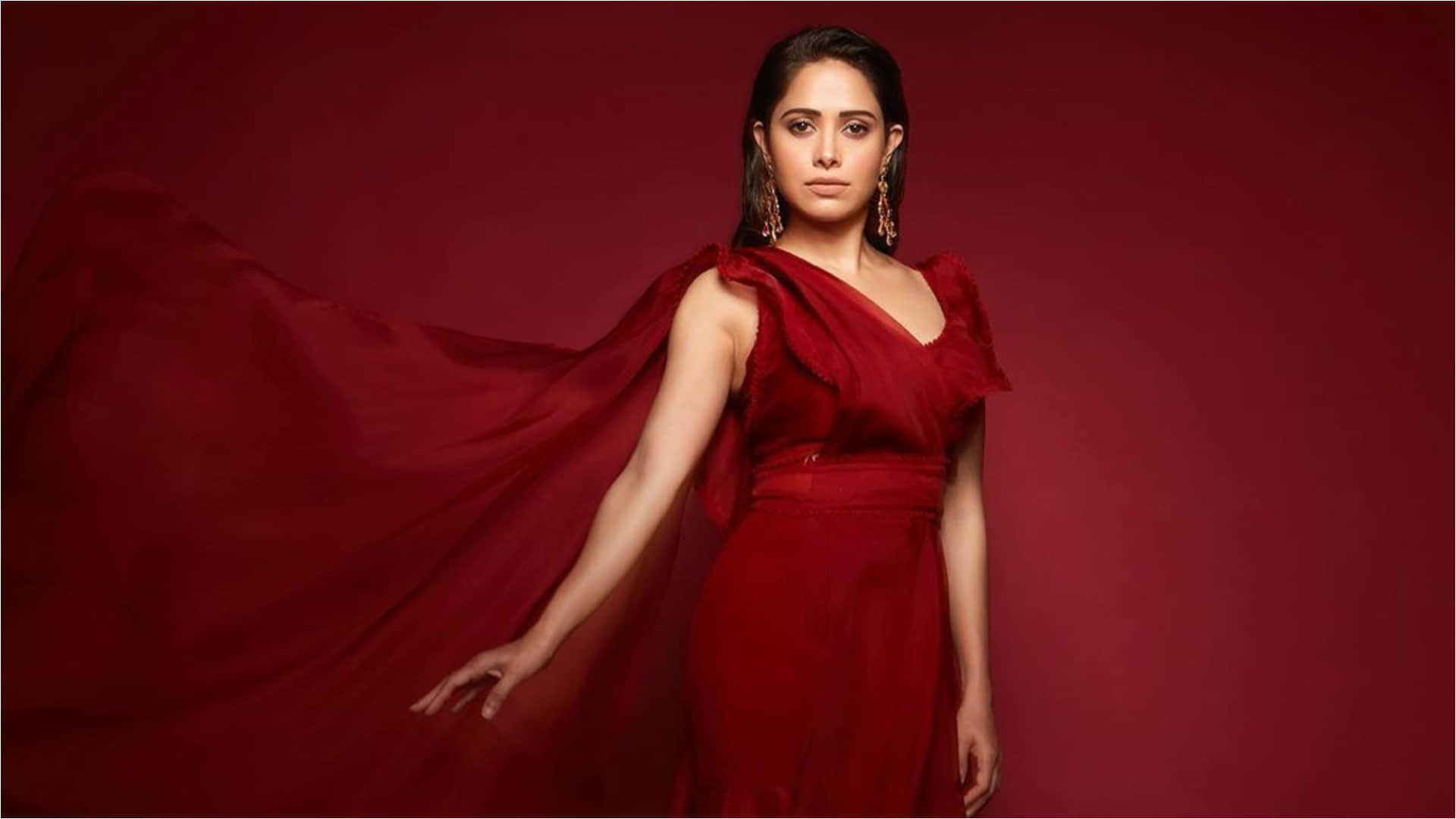 nushrat bharucha look glamorous style diva in red saree