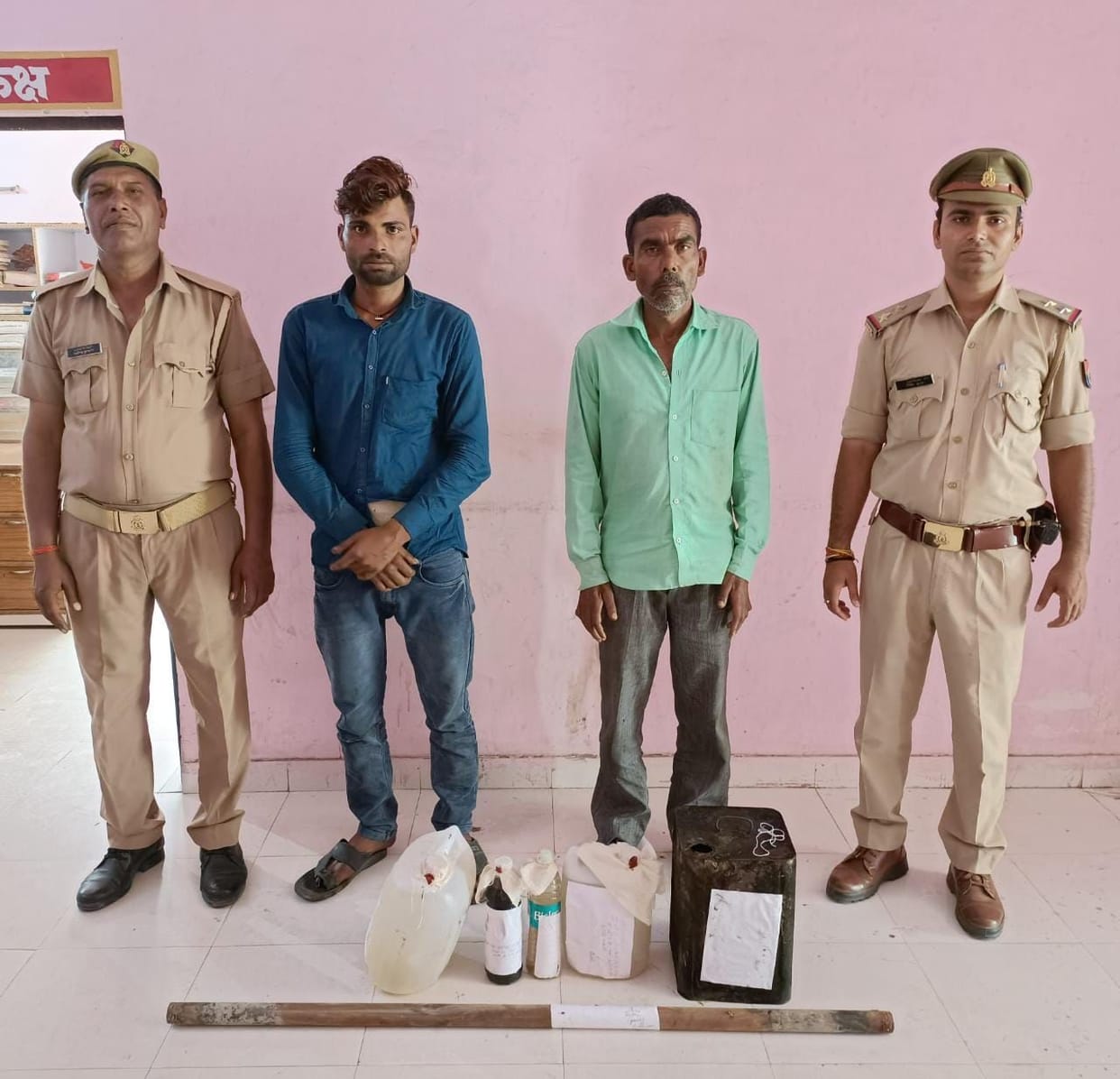 Soronji police caught two making raw liquor