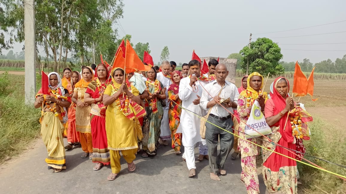 Devotees circumambulate Shuktirtha on Hanuman Jayanti