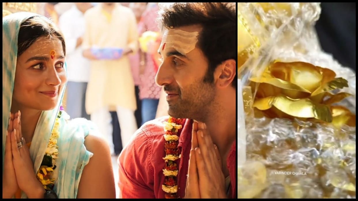 Surat based Jeweller gifted gold plated bouquet on the occasion of Ranbir Alia wedding