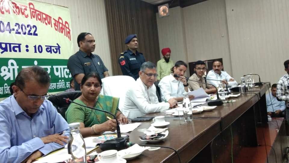 Education Minister reached meeting of jila kasht nivaran samiti in Karnal