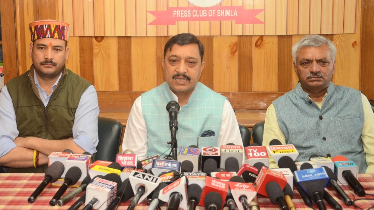 himachal bjp pradesh adhyaksh suresh kashyap press conference in shimla