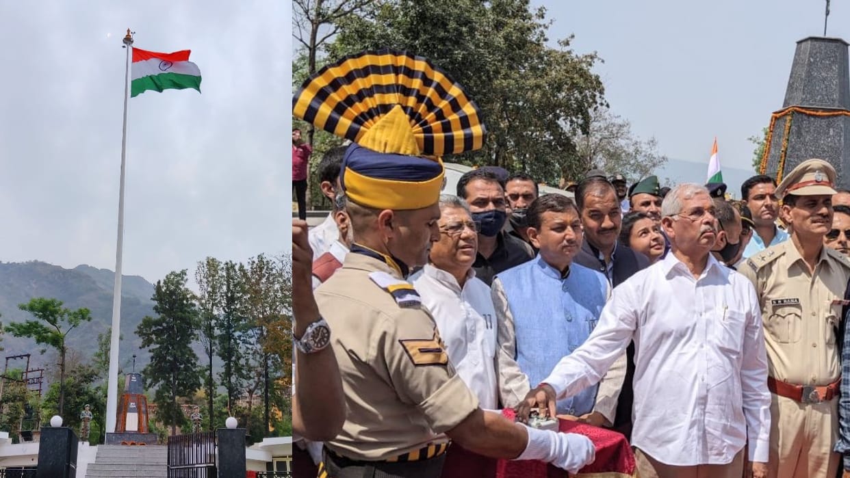 governor  Rajendra Vishwanath Arlekar hoist 40 meter highest national flag in bilaspur