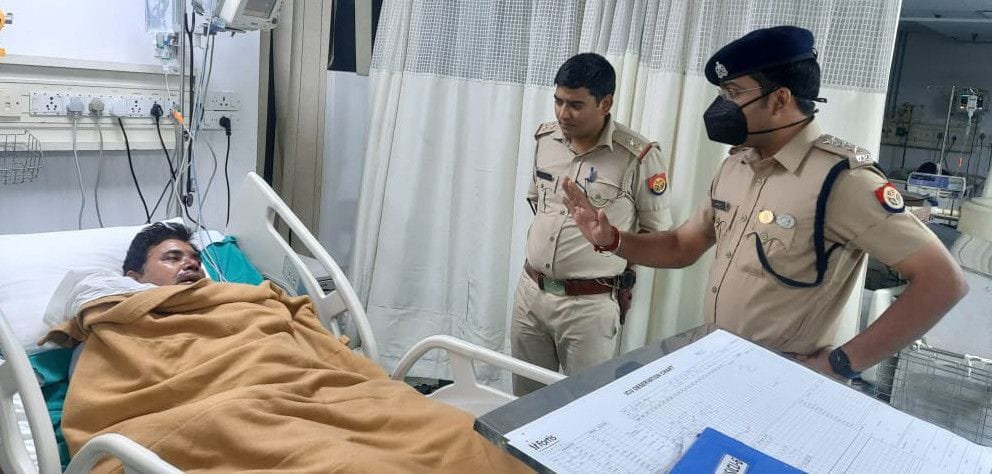 A girl learning to drive a car hit the head constable