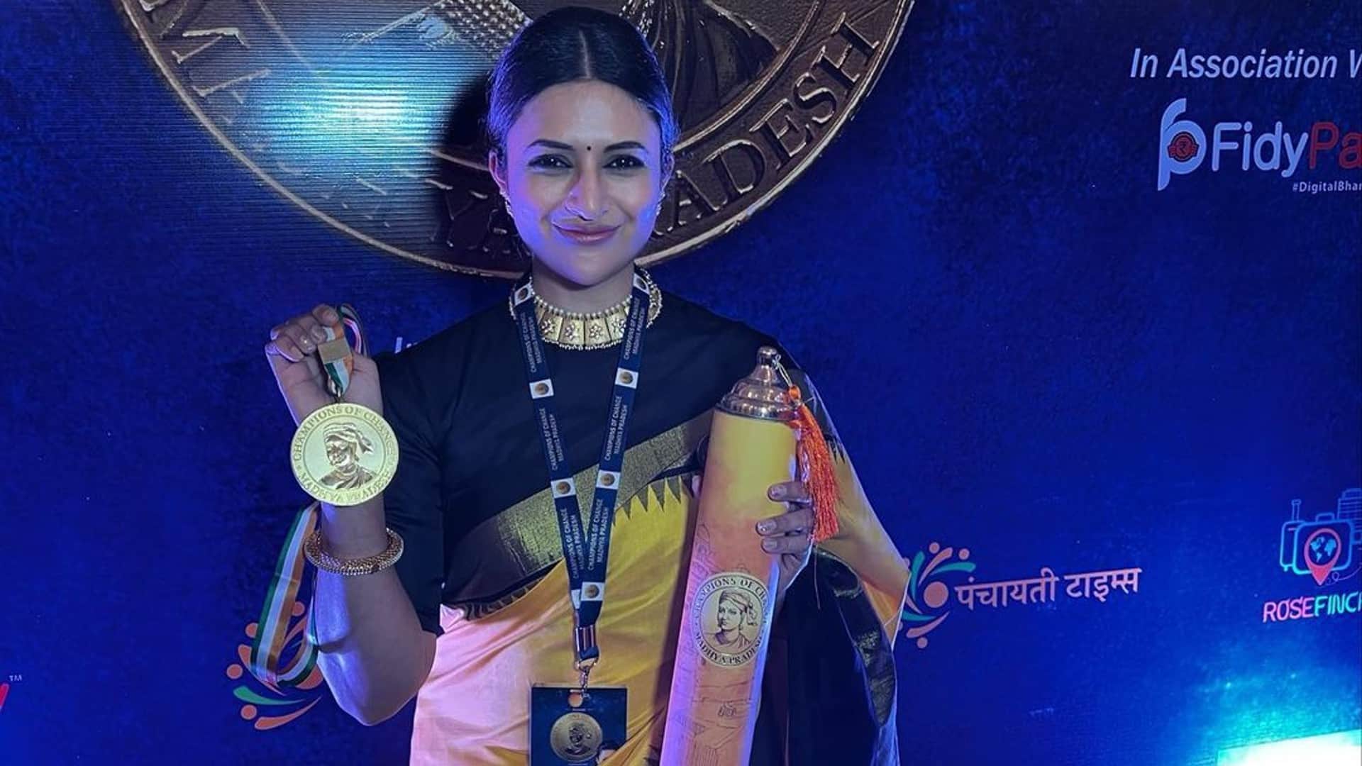Divyanka Tripathi honored with Champion of Change Award by Madhya Pradesh Governor Mangubhai Patel know full details