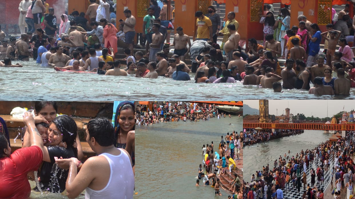 Baisakhi Snan 2022 today, devotees gathered in Haridwar Dharmanagari, See photos