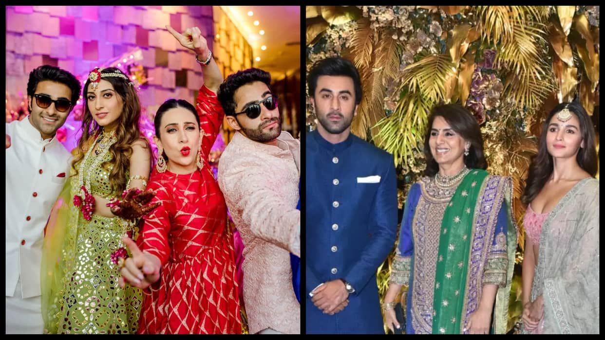 Before Ranbir Alia Wedding see pictures of kareena karishma neetu kapoor from armaan jain wedding