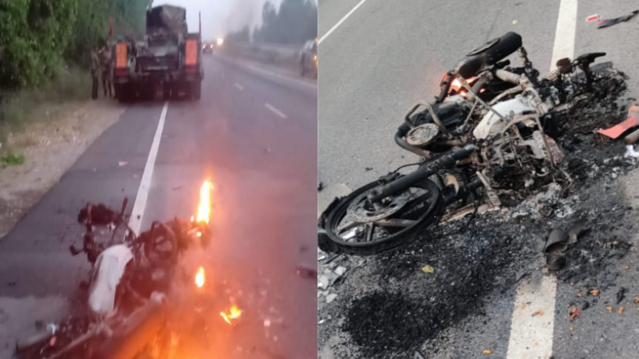 Bike collides with army vehicle in Muzaffarnagar, two friends going to Haridwar died